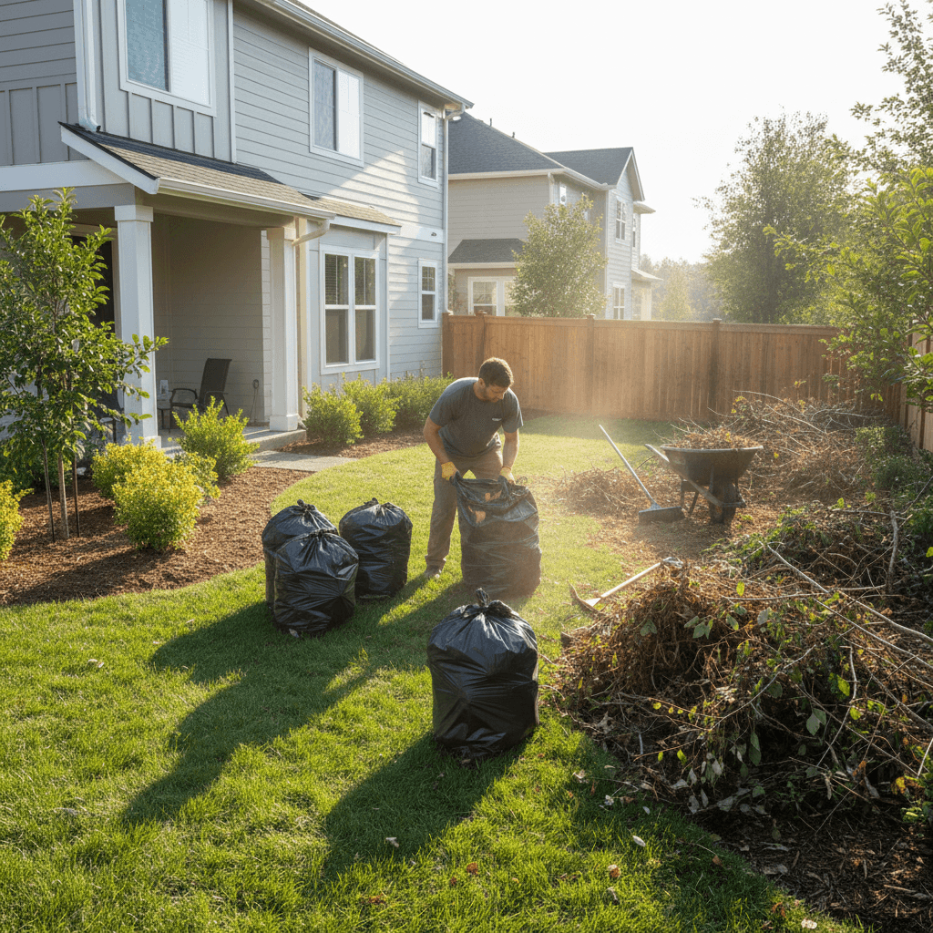 Yard cleanup and debris removal
