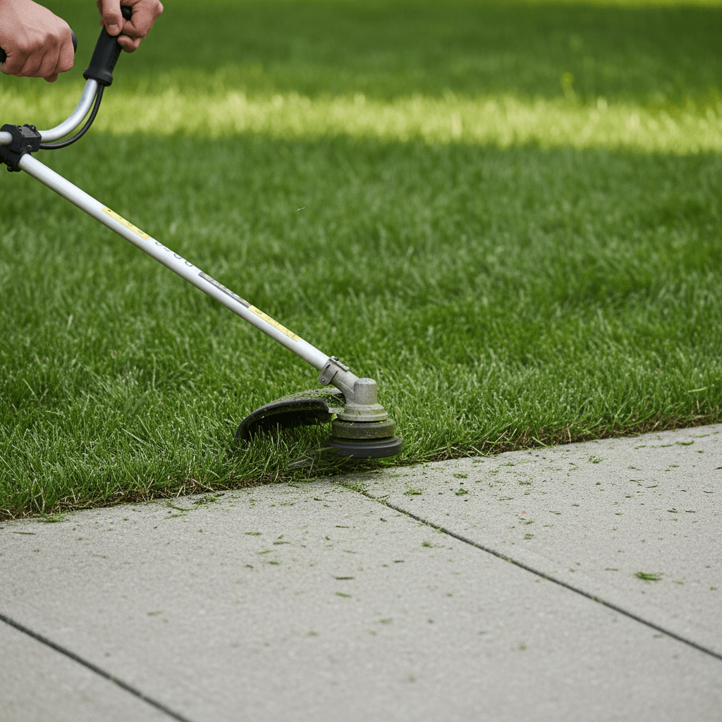 Weed eating and edge trimming